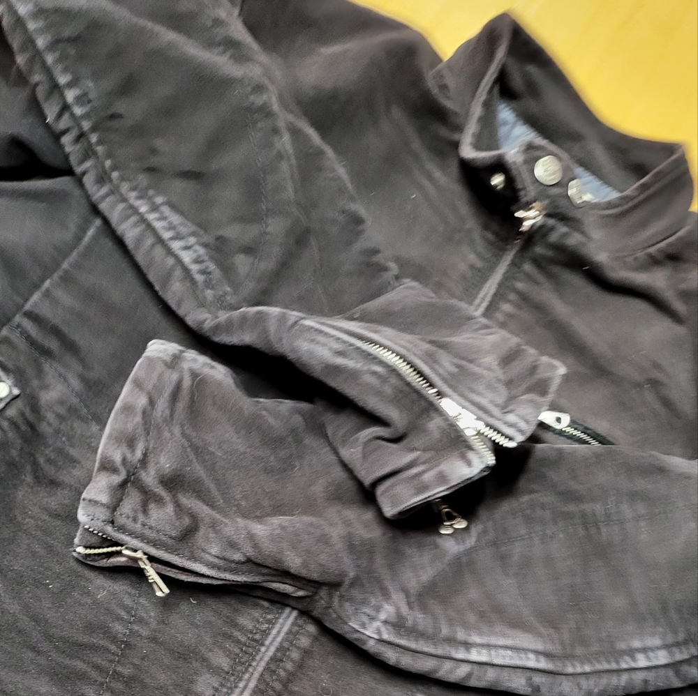 Vintage Parasuco Biker Jacket 100% Cotton Black